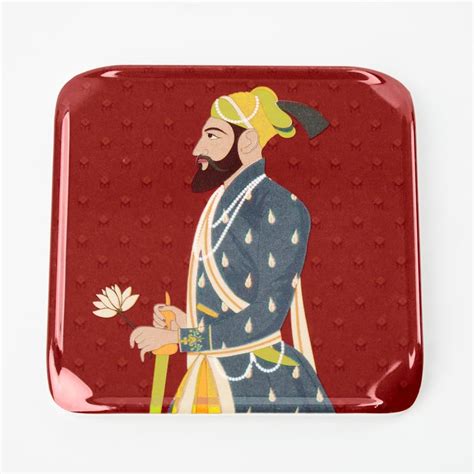 Buy Raisa Raja Rani Set of 6 Melamine Printed Coasters with Holder from ...