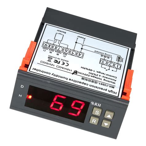 10A 220V Mini Digital Air Humidity Control Controller Measuring 1% ~ 99 ...