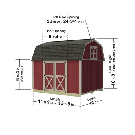 Best Barns Meadowbrook 10-ft x 12-ft Gambrel Style Wood Outdoor Storage ...