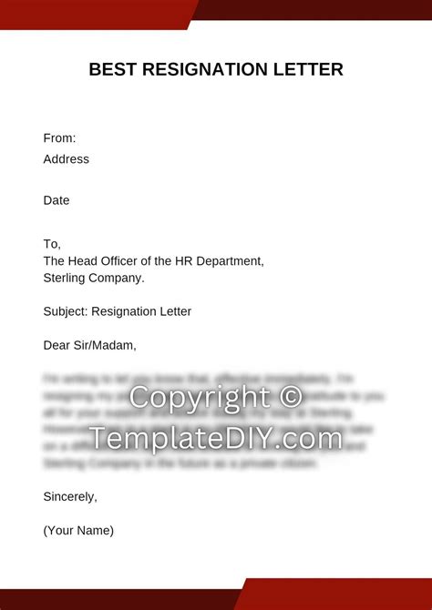 Best Resignation Letter Sample with Examples [Word]