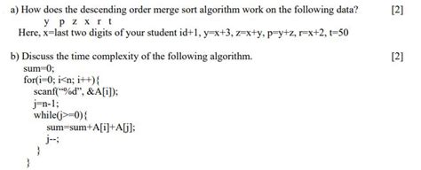 Image result for Descending Order Merge Sort Algorithm