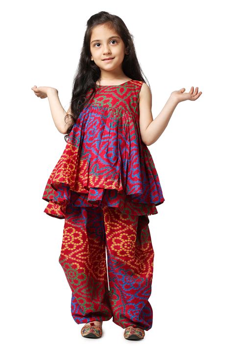 Piccolo Girls Pink Bandhani dhoti set – Piccolo Piglet