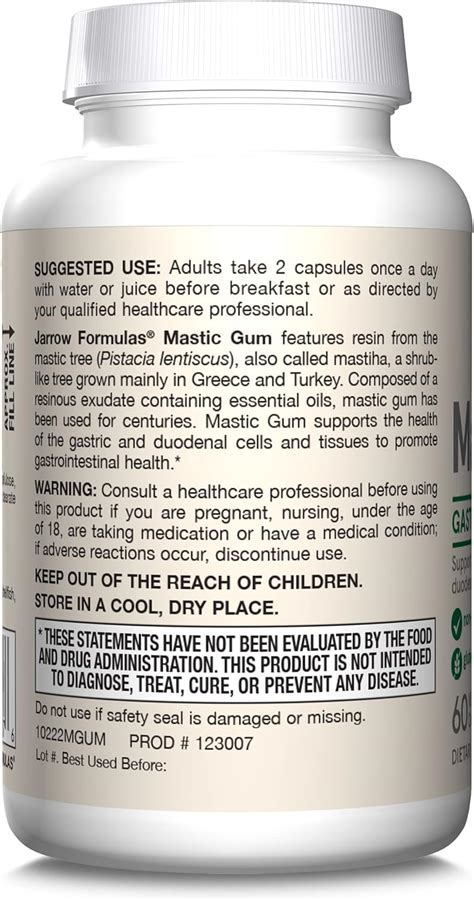 JarrowFormulas Jarrow Formulas Mastic Gum 1000 mg - 60 Veggie Caps ...
