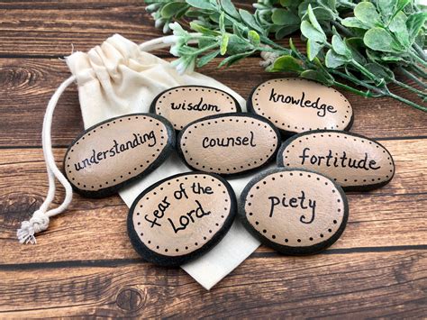 Confirmation Gift: Seven Gifts of the Holy Spirit Painted Rocks (set of ...