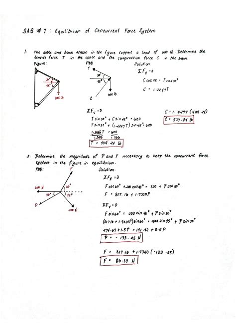 SOLUTION: Problem sets on statics of rigid bodies - Studypool