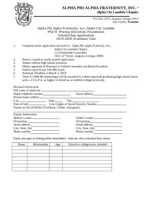 Alpha Phi Alpha Fraternity Inc., Xi Pi Chapter Doc Template | pdfFiller