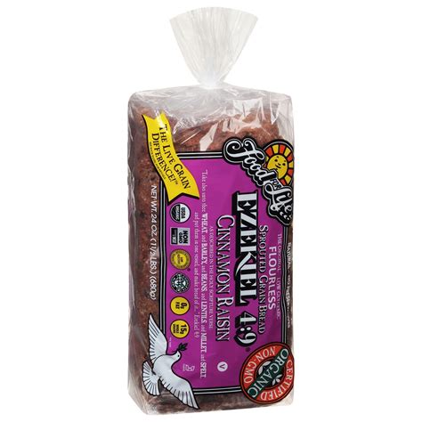 Food for Life Ezekiel 4:9 Flourless Sprouted Grain Cinnamon Raisin ...