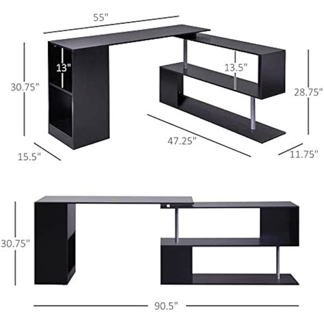 HOMCOM 55 L-Shaped Corner Computer Desk with Storage India | Ubuy