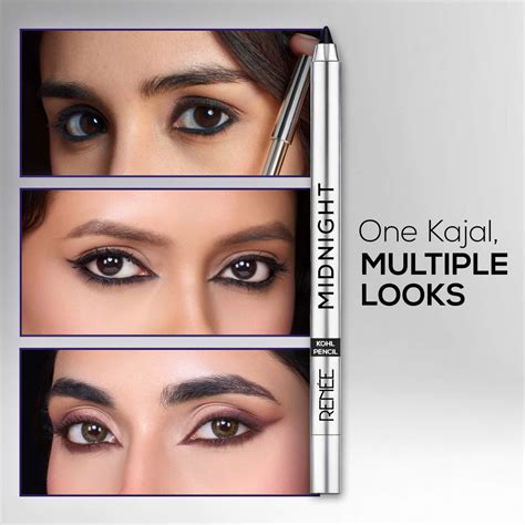 RENEE Midnight Kohl Kajal Pencil | Waterproof, Smudge-proof Kajal With ...