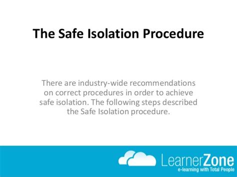 Image result for Safe Isolation Procedure Videos
