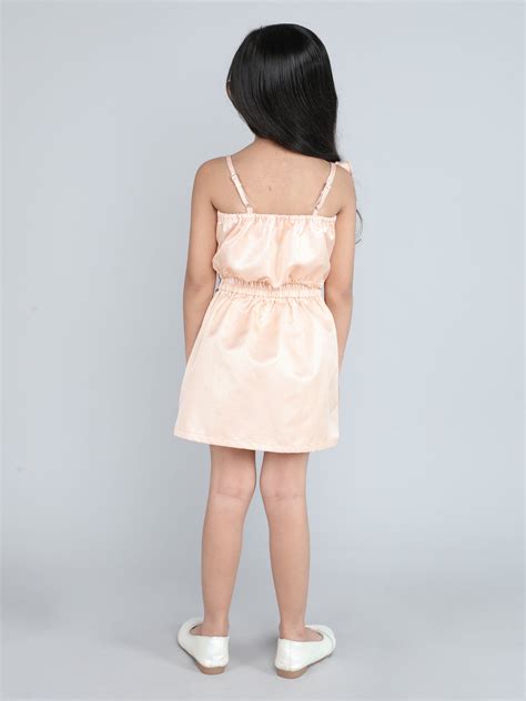 ruffle rose singlet party crop top and matching slit skirt set-Golden ...
