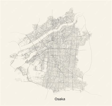 Premium Vector | City road map of Osaka Japan