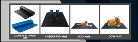GLOBAL PREMIUM Chequered Electrical Rubber Mats, Thickness 6mm (Black ...