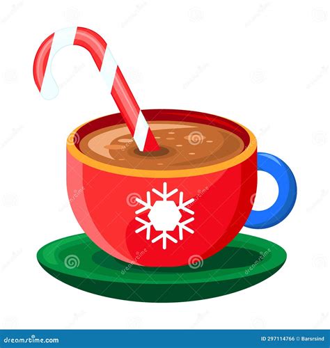 Xmas Ceramic Hot Cocoa Mug Cartoon Style Icon Stock Illustration ...
