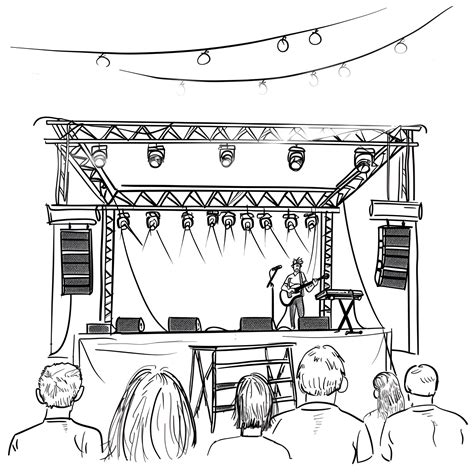 Concert Stage Drawing Easy