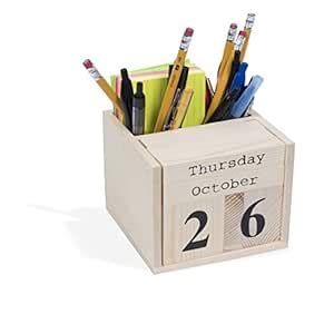 Office or Home Decorative Cube Desktop Block Calendar Pen Holder ...
