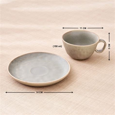 Buy Natura Stoneware Cup and Saucer - 150ml from Home Centre at just ...