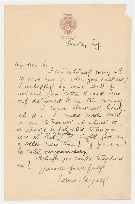 Lot - SIR RALPH NORMAN ANGELL