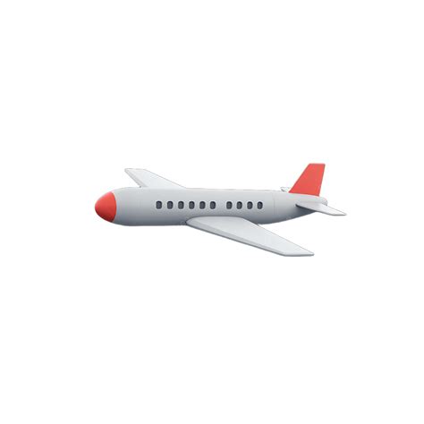 Un Avión De Pasajero Blanco Con Cono De Nariz Roja Y Alas De Cola PNG ...