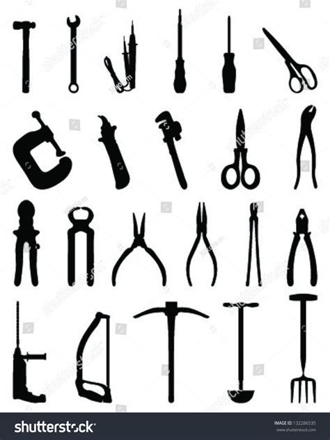 Silhouettes Toolsvector Stock Vector (Royalty Free) 132286535
