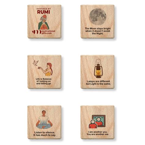 Inspirational Wooden Cube: Rumi – Motivational Gifts