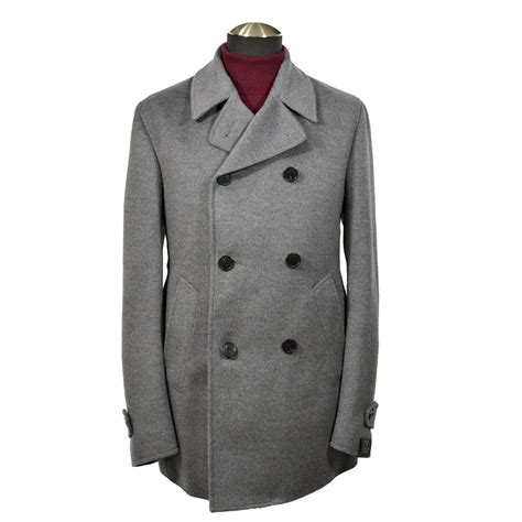Mens Grey Pea Coat