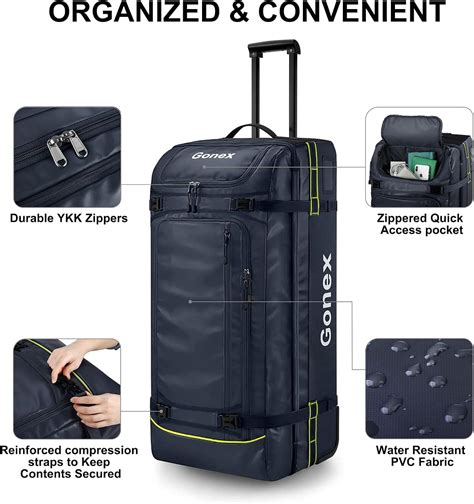 Buy Gonex Rolling Duffle Bag with Wheels, 100L Water Repellent Large ...