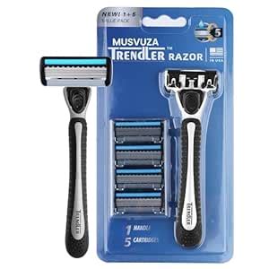 MUSVUZA Trendlr Razor for Men,Value Pack with 5 Anti-Friction blades ...