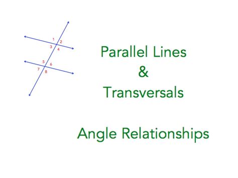 Image result for Parallel Lines and Transversals Angles