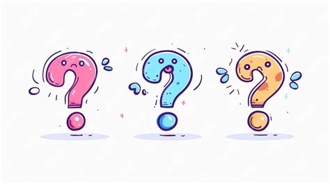 Una serie de dibujos de signos de interrogación y preguntas | Vector ...