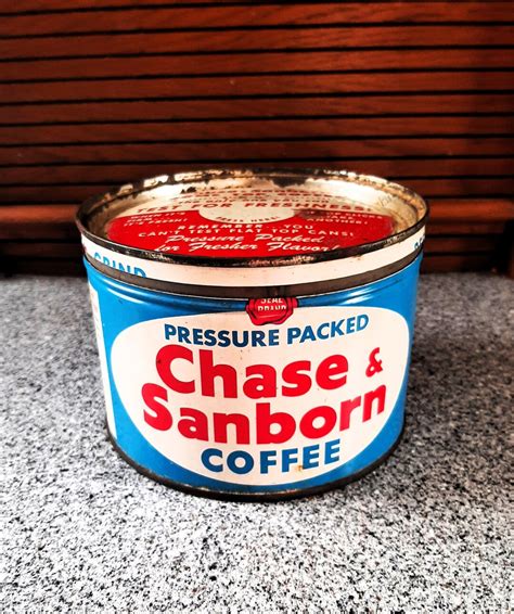 Vintage Chase & Sanborn Coffee Tin: Dome Top, Rustic Kitchen Decor - Etsy