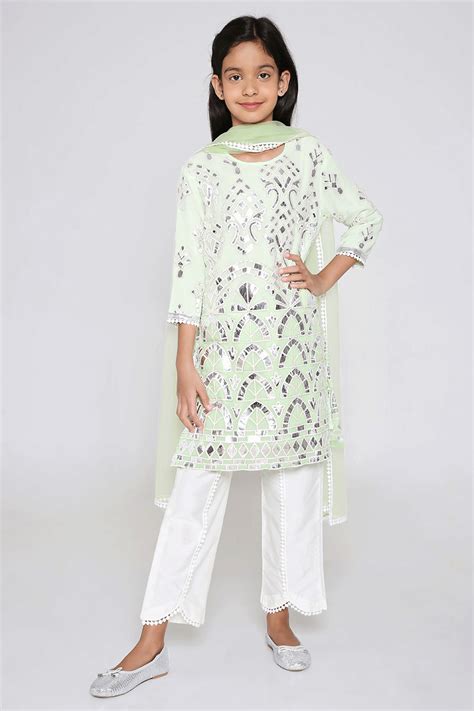 Sheesh Mahal Kurta in Pistachio