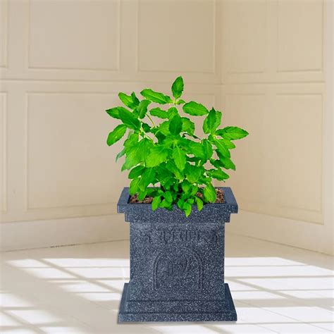 TULSI Pot 12 INCH Stone Finish German Polymer for Indoor/Outdoor USE ...