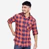 Men Checked Full Sleeve Light Flannel Shirt Brown - Travel 500
