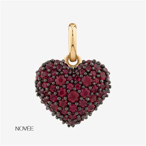 Buy Red Ruby Pave Heart Pendant With Diamonds Garnet Necklace,romantic ...