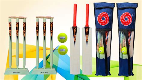 Optimus® Cricket Wooden Kit Combo Set for Kids in Heavy Tetron Cover ...
