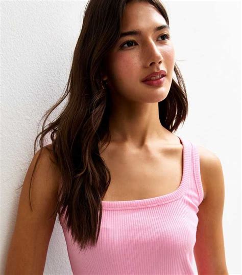 Bright Pink Square Neck Vest | New Look