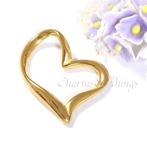 C&T ステンレス製 オープンハート K18GP (1個入) アクセサリー パーツ ハート【SC322】 | Charms & Things
