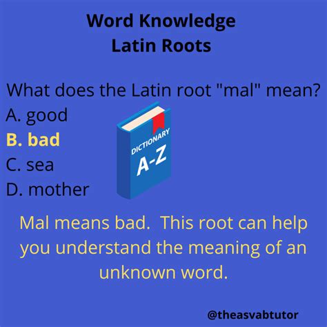 The ASVAB Tutor Presents Meaning of Latin Root Word "Mal" - The ASVAB Tutor