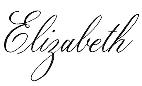 Cute Calligraphy: Elizabeth in Cursive Writing