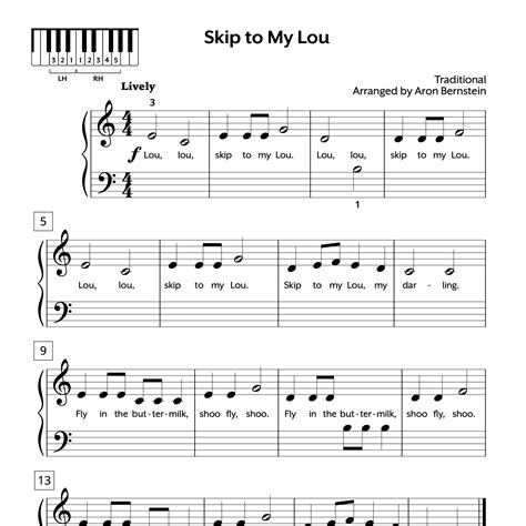 Skip to My Lou Sheet Music for Piano | Super Easy, Free PDF
