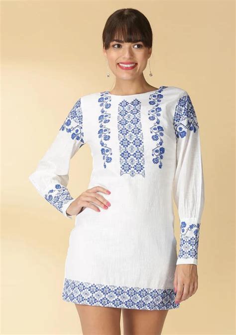 Shop Luna White Embroidered Cotton Dress Online | IshqMe