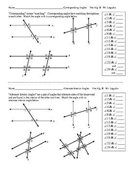 Angles - Parallel Lines: Transversals, Corresponding & Alternate Interior Angles