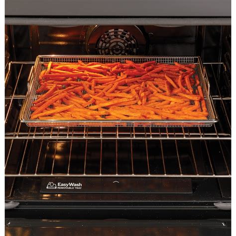 GE EasyWash Oven Tray 30-in 5 Burners 5.3-cu ft Steam Cleaning Air Fry ...