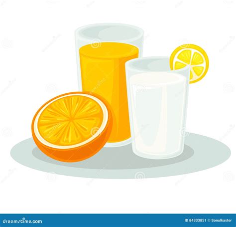 Glass Milk and Orange Juice. Stock Vector - Illustration of abstract ...