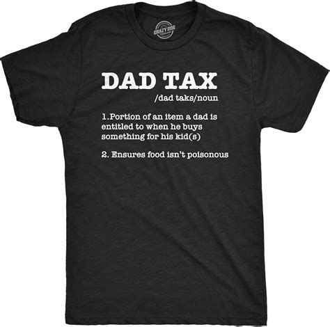 Dad Tax Shirt for Men – Funny Definition Quote Tee Featuring Snack ...