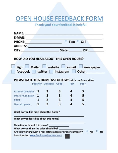 open house questionnaire