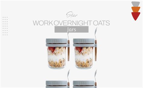 STAR WORK Overnight Oats Jars with Spoon and Lid Airtight Oatmeal ...