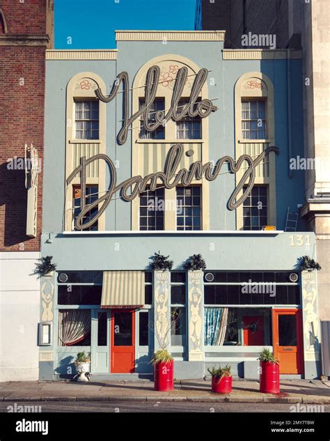 Hello Darling Facade of a Cute Cafe in Waterloo Area, London Stock ...