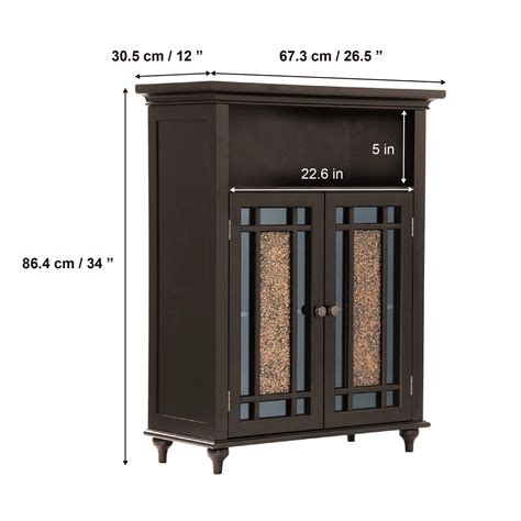Floor Cabinets: Espresso Bathroom Double Door Floor Cabinet – Studio GKW